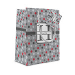 Red & Gray Polka Dots Small Gift Bag (Personalized)