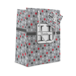 Red & Gray Polka Dots Gift Bag (Personalized)