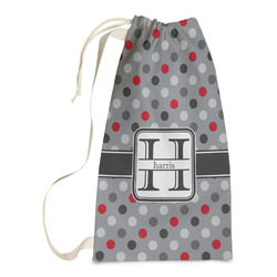 Red & Gray Polka Dots Laundry Bags - Small (Personalized)