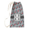 Red & Gray Polka Dots Small Laundry Bag - Front View