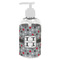Red & Gray Polka Dots Plastic Soap / Lotion Dispenser (8 oz - Small - White) (Personalized)