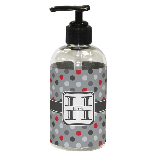 Red & Gray Polka Dots Small Soap/Lotion Bottle