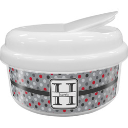 Red & Gray Polka Dots Snack Container (Personalized)