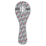 Red & Gray Polka Dots Ceramic Spoon Rest (Personalized)
