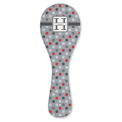 Red & Gray Polka Dots Ceramic Spoon Rest (Personalized)