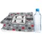 Red & Gray Polka Dots Sports Towel Folded with Water Bottle