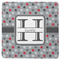 Red & Gray Polka Dots Square Rubber Backed Coaster (Personalized)