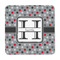 Red & Gray Polka Dots Square Fridge Magnet - FRONT
