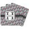 Red & Gray Polka Dots Square Fridge Magnet - MAIN