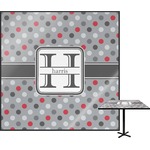 Red & Gray Polka Dots Square Table Top (Personalized)
