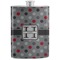 Red & Gray Polka Dots Stainless Steel Flask (Personalized)