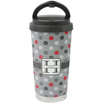 Red & Gray Polka Dots Stainless Steel Coffee Tumbler (Personalized)