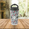 Red & Gray Polka Dots Stainless Steel Travel Cup Lifestyle
