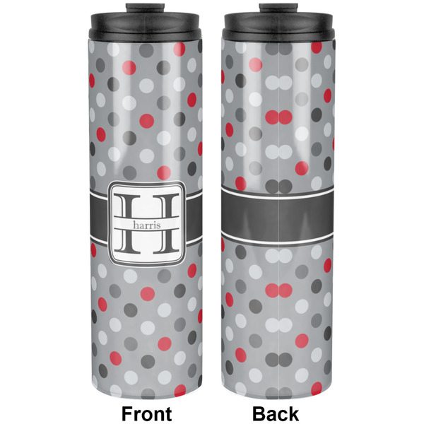 Red & Gray Polka Dots Stainless Steel Tumbler 20 Oz - Approval
