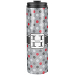 Red & Gray Polka Dots Stainless Steel Skinny Tumbler - 20 oz (Personalized)