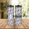 Red & Gray Polka Dots Stainless Steel Tumbler - Lifestyle