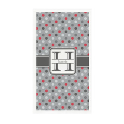 Red & Gray Polka Dots Guest Towels - Full Color - Standard (Personalized)