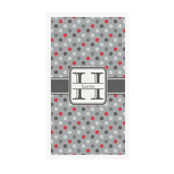 Custom Red & Gray Polka Dots Guest Towels - Full Color - Standard (Personalized)