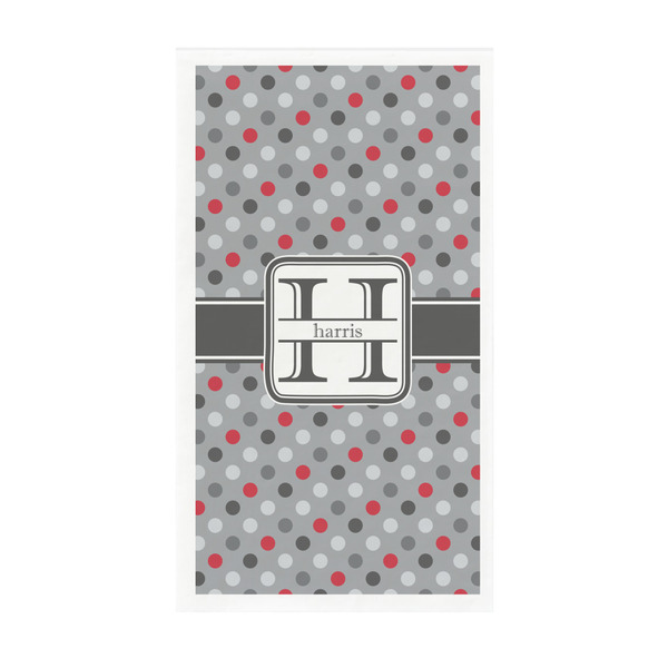 Custom Red & Gray Polka Dots Guest Paper Towels - Full Color - Standard (Personalized)