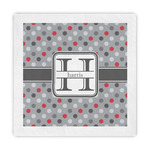 Red & Gray Polka Dots Decorative Paper Napkins (Personalized)