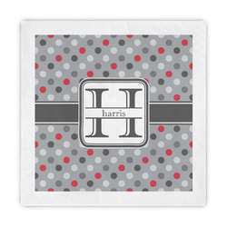 Red & Gray Polka Dots Decorative Paper Napkins (Personalized)