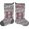 Red & Gray Polka Dots Holiday Stocking - Double-Sided - Neoprene (Personalized)