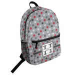 Red & Gray Polka Dots Student Backpack (Personalized)