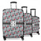 Red & Gray Polka Dots Suitcase Set 1 - MAIN