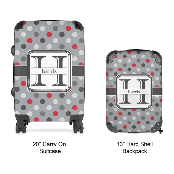 Red & Gray Polka Dots Suitcase Set 4 - APPROVAL