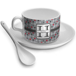 Red & Gray Polka Dots Tea Cup (Personalized)