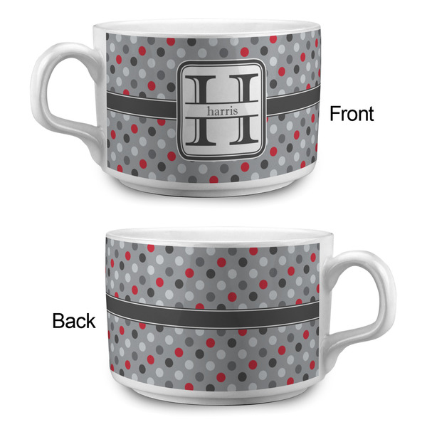Red & Gray Polka Dots Tea Cup - Single Apvl
