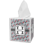 Red & Gray Polka Dots Tissue Box Cover (Personalized)