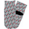 Red & Gray Polka Dots Toddler Ankle Socks - Single Pair - Front and Back