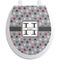Red & Gray Polka Dots Toilet Seat Decal (Personalized)