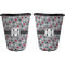 Red & Gray Polka Dots Trash Can Black - Front and Back - Apvl