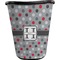 Red & Gray Polka Dots Waste Basket - Single Sided (Black) (Personalized)