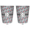 Red & Gray Polka Dots Trash Can White - Front and Back - Apvl