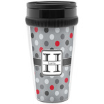Red & Gray Polka Dots Acrylic Travel Mug without Handle (Personalized)