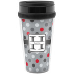 Red & Gray Polka Dots Acrylic Travel Mug without Handle (Personalized)