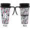 Red & Gray Polka Dots Travel Mug with Black Handle - Approval