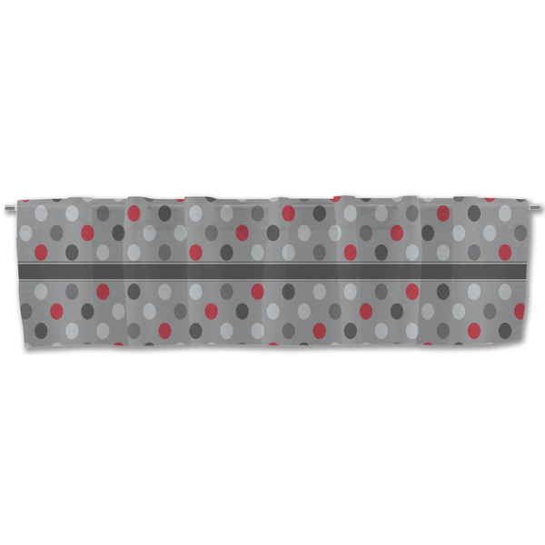 Red & Gray Polka Dots Valance - Front