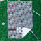 Red & Gray Polka Dots Waffle Weave Golf Towel - In Context