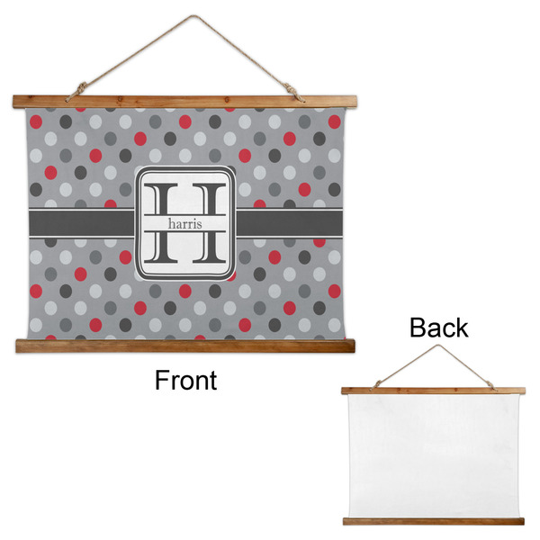 Red & Gray Polka Dots Wall Hanging Tapestry - Landscape - APPROVAL