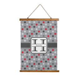 Red & Gray Polka Dots Wall Hanging Tapestry (Personalized)
