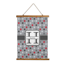 Red & Gray Polka Dots Wall Hanging Tapestry (Personalized)