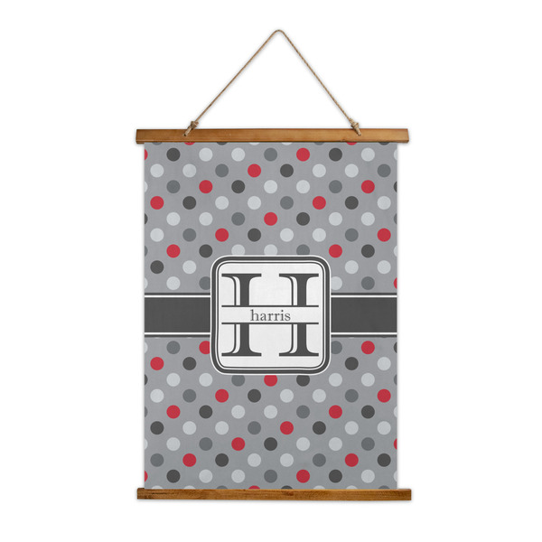 Custom Red & Gray Polka Dots Wall Hanging Tapestry (Personalized)