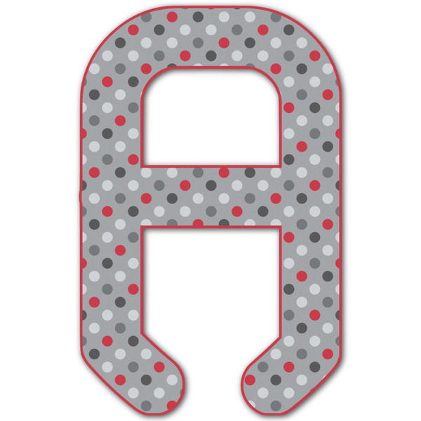 Custom Red & Gray Polka Dots Monogram Decal - Large (Personalized)