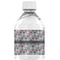 Red & Gray Polka Dots Water Bottle Label - Back View