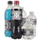 Red & Gray Polka Dots Water Bottle Label - Multiple Bottle Sizes