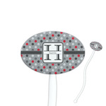 Red & Gray Polka Dots Oval Stir Sticks (Personalized)